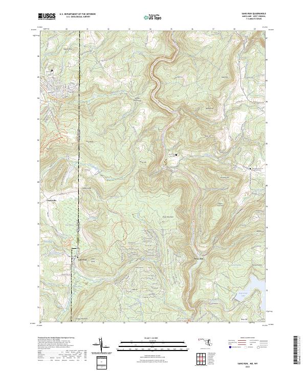 Sang Run, MD-WV — USGS 7.5-minute topo (2023)