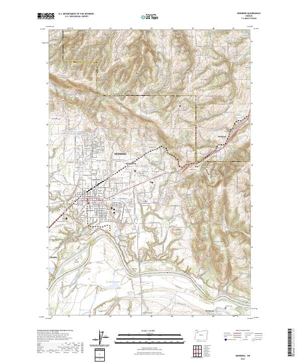 Newberg, OR — USGS 7.5-minute topo (2023)