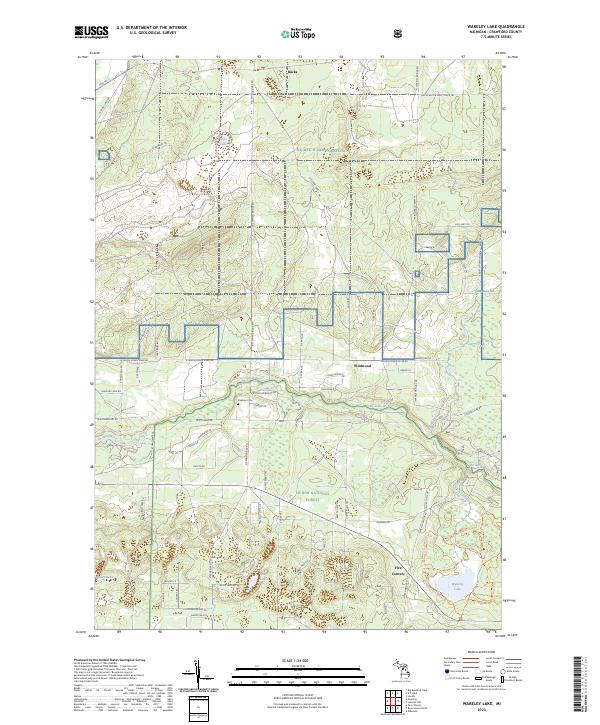Wakeley Lake, MI — USGS 7.5-minute topo (2023)