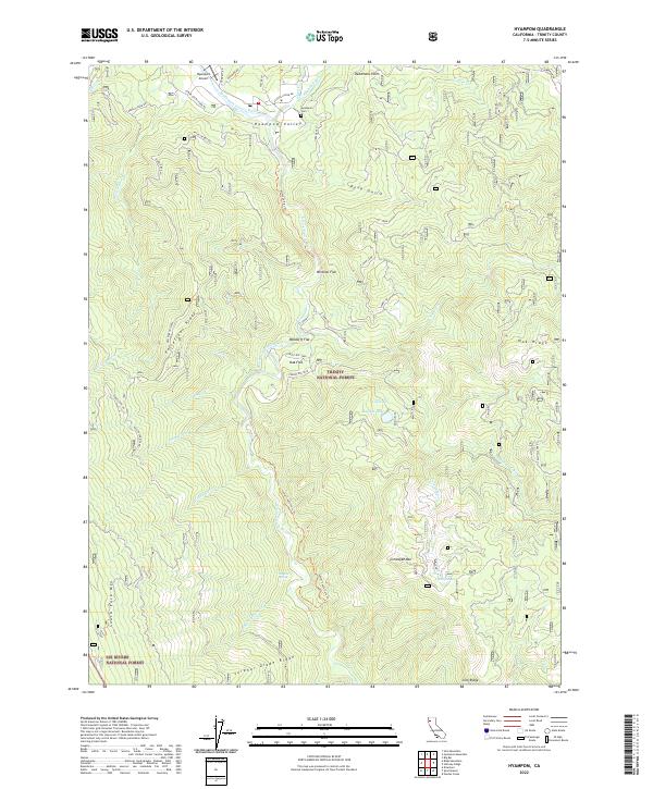 Hyampom, CA — USGS 7.5-minute topo (2022)