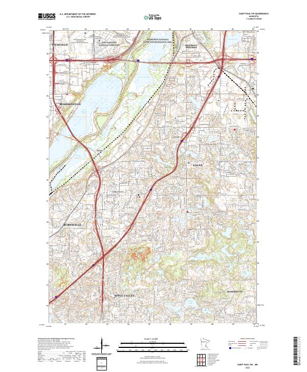 Saint Paul SW, MN — USGS 7.5-minute topo (2022)