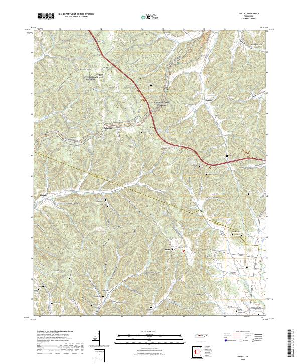 Theta, TN — USGS 7.5-minute topo (2022)