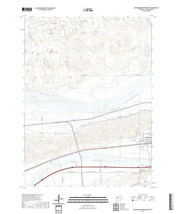 Sutherland Reservoir NW, NE — USGS 7.5-minute topo (2021)