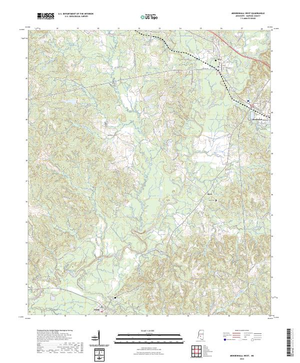 Mendenhall West, MS — USGS 7.5-minute topo (2024)