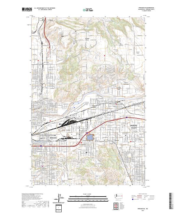 Spokane NE, WA — USGS 7.5-minute topo (2023)