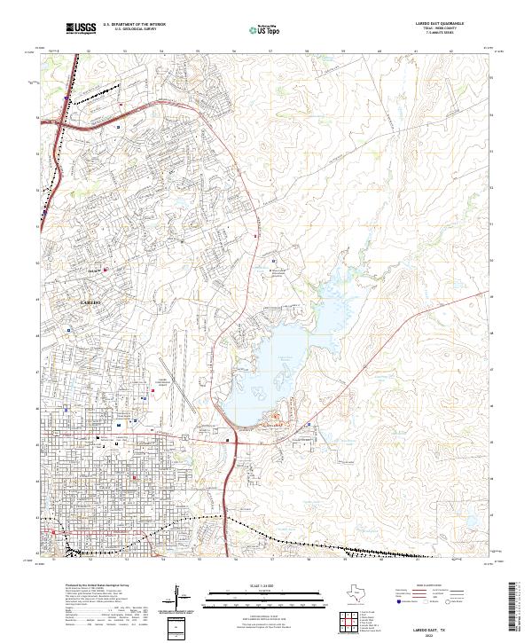 Laredo East, TX — USGS 7.5-minute topo (2022)