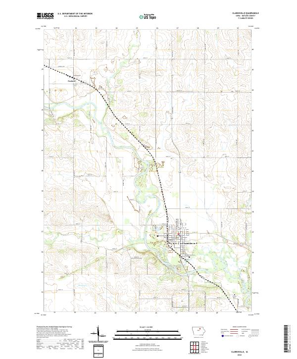 Clarksville, IA — USGS 7.5-minute topo (2022)