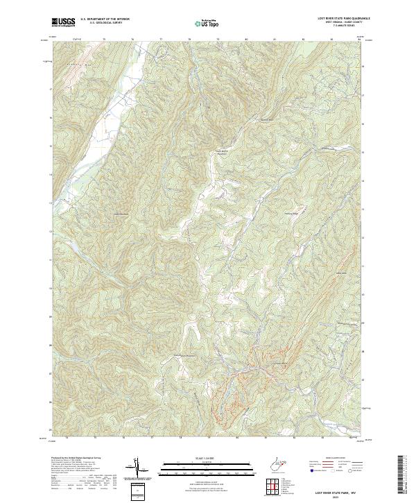 Lost River State Park, WV — USGS 7.5-minute topo (2023)