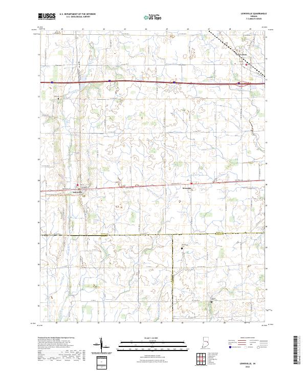 Lewisville, IN — USGS 7.5-minute topo (2022)
