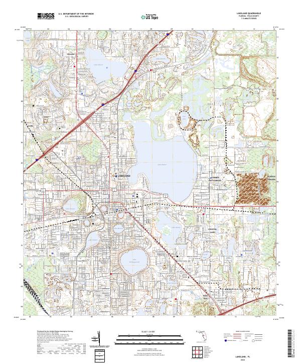 Lakeland, FL — USGS 7.5-minute topo (2024)
