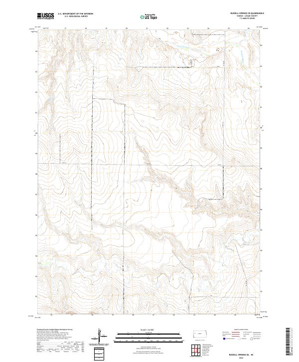 Russell Springs SE, KS — USGS 7.5-minute topo (2022)
