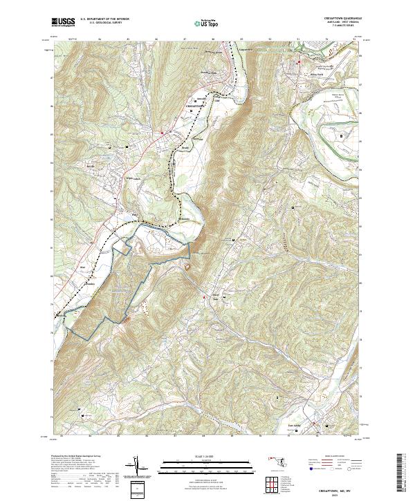 Cresaptown, MD-WV — USGS 7.5-minute topo (2023)