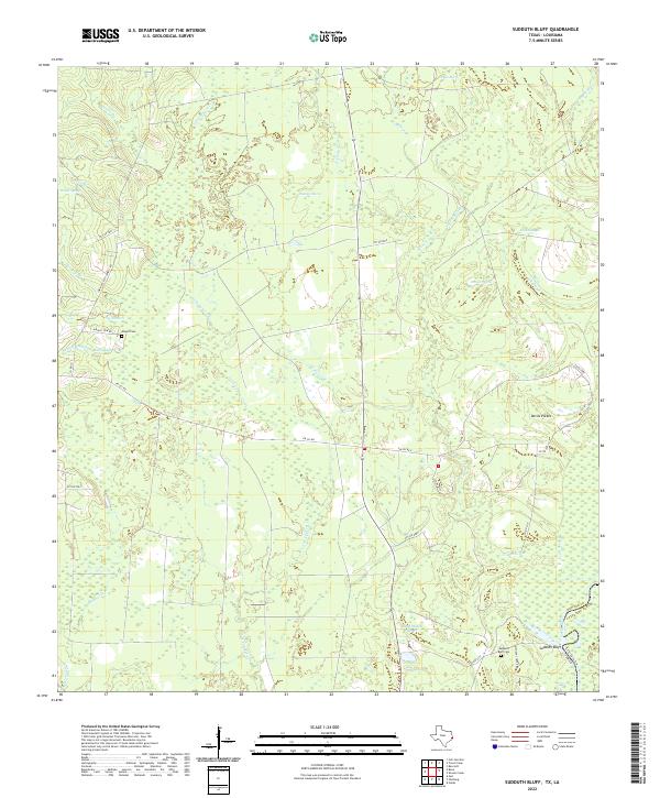 Sudduth Bluff, TX-LA — USGS 7.5-minute topo (2022)