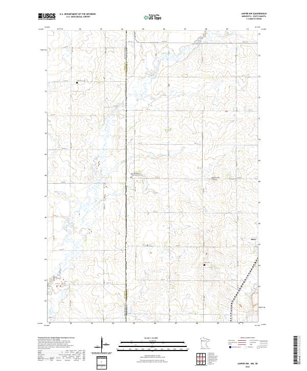 Jasper NW, MN-SD — USGS 7.5-minute topo (2022)