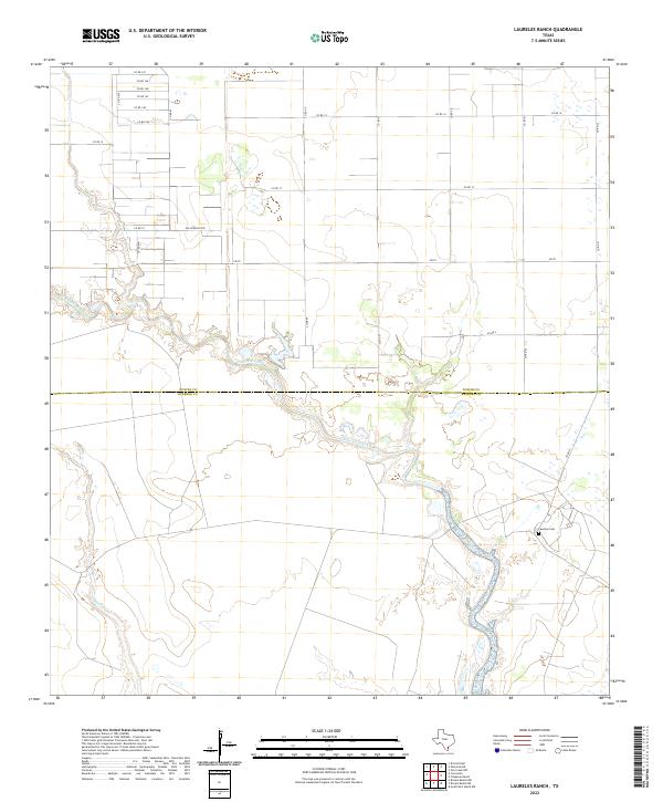 Laureles Ranch, TX — USGS 7.5-minute topo (2022)