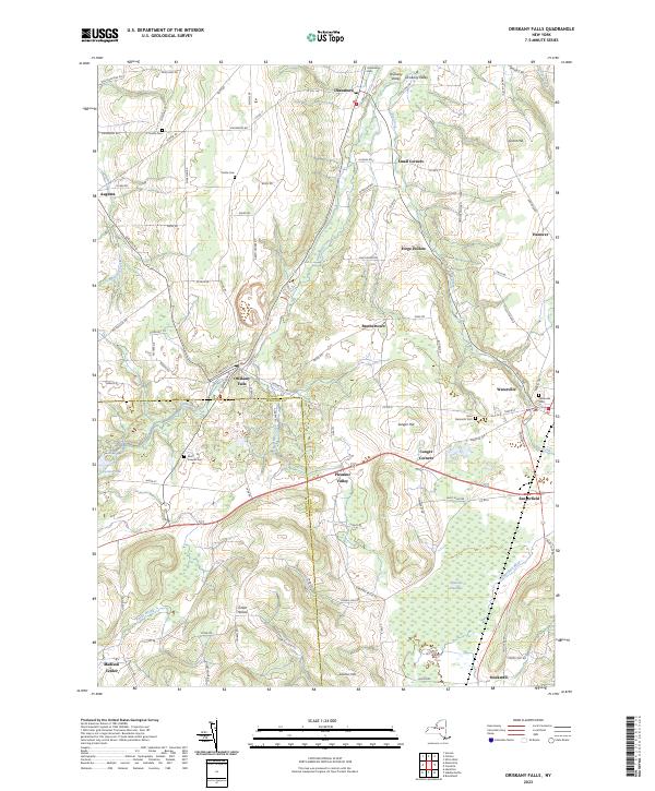 Oriskany Falls, NY — USGS 7.5-minute topo (2023)