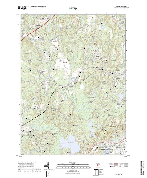 Carolina, RI — USGS 7.5-minute topo (2024)