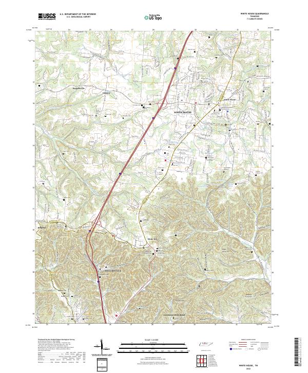 White House, TN — USGS 7.5-minute topo (2022)