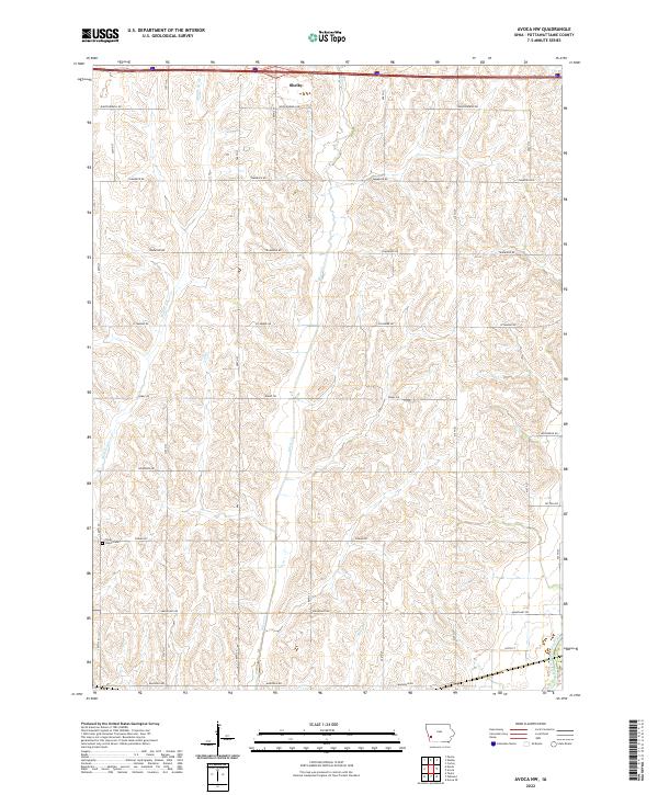 Avoca NW, IA — USGS 7.5-minute topo (2022)