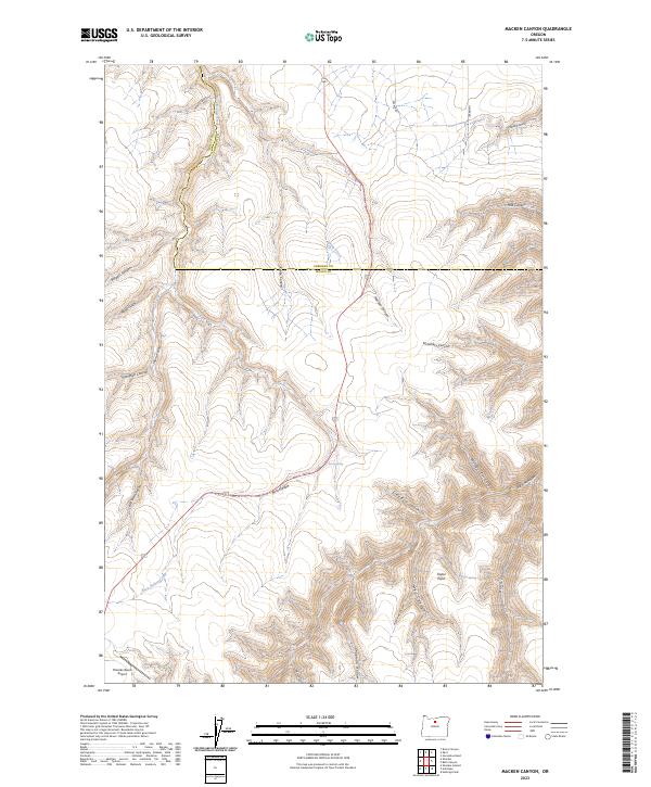 Macken Canyon, OR — USGS 7.5-minute topo (2023)