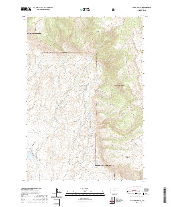 Leavitt Reservoir, WY — USGS 7.5-minute topo (2021)