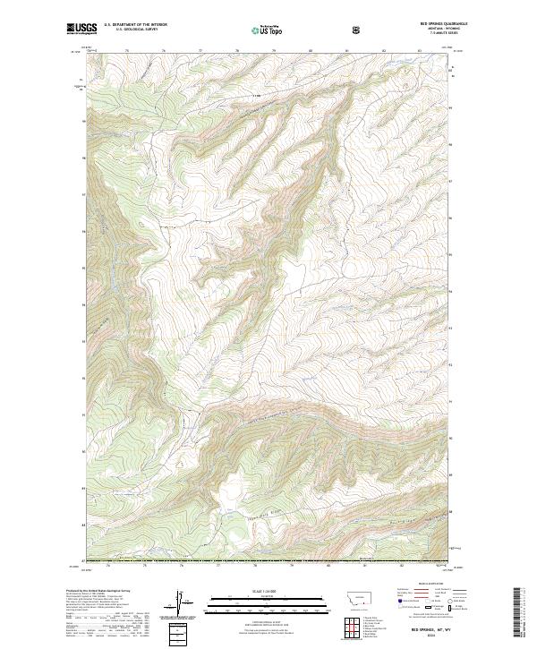 Red Springs, MT-WY — USGS 7.5-minute topo (2024)