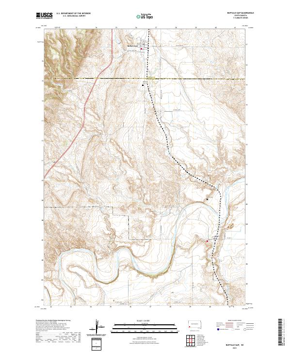 Buffalo Gap, SD — USGS 7.5-minute topo (2021)