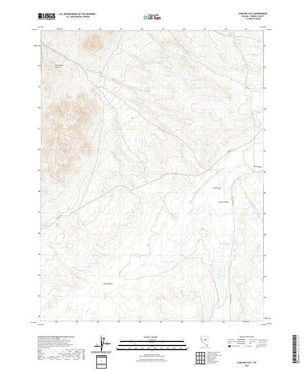 Curlow Flat, NV — USGS 7.5-minute topo (2021)