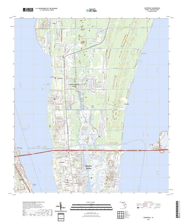 Courtenay, FL — USGS 7.5-minute topo (2024)