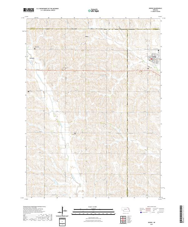 Dodge, NE — USGS 7.5-minute topo (2021)