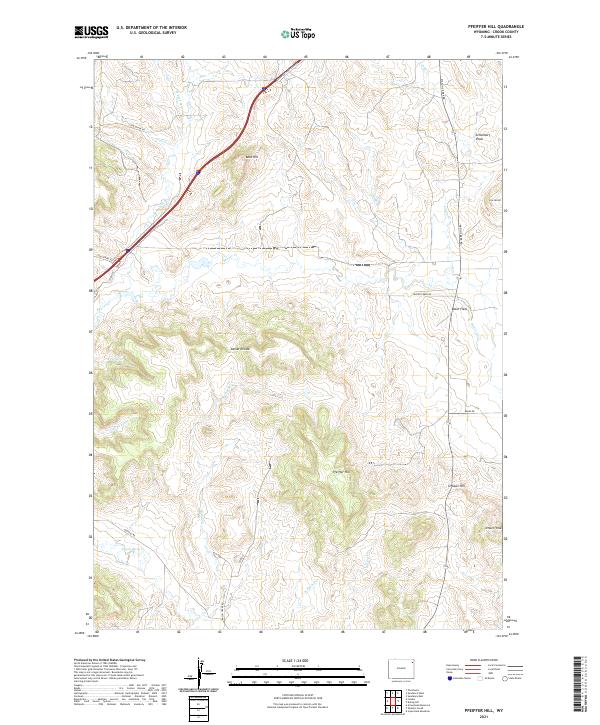Pfeiffer Hill, WY — USGS 7.5-minute topo (2021)