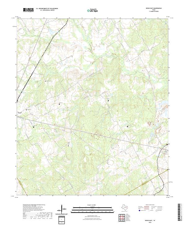 Kosse East, TX — USGS 7.5-minute topo (2022)