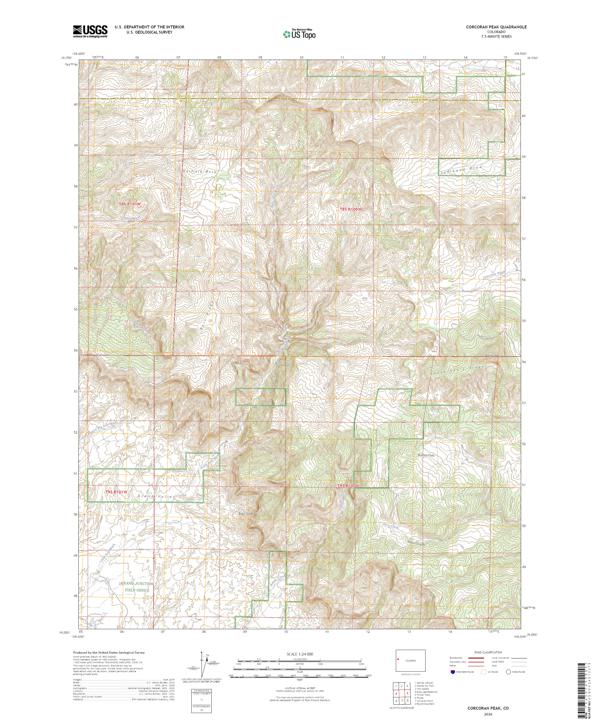 Corcoran Peak, CO — USGS 7.5-minute topo (2026)