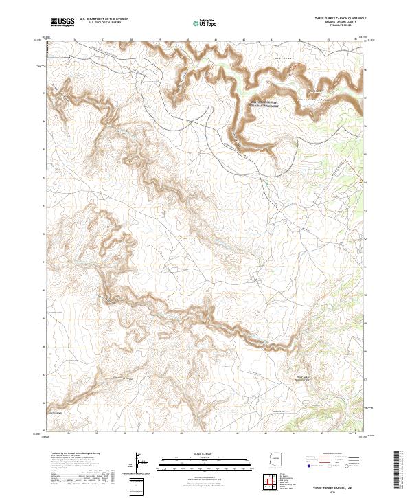 Three Turkey Canyon, AZ — USGS 7.5-minute topo (2021)