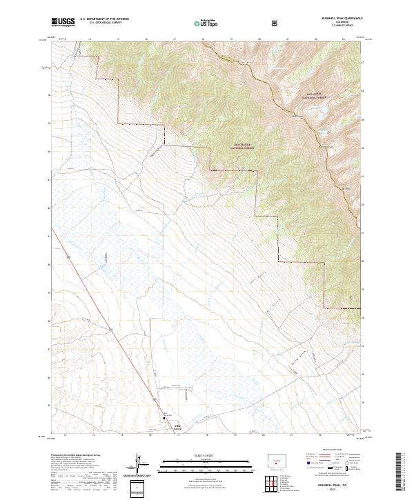 Bushnell Peak, CO — USGS 7.5-minute topo (2022)