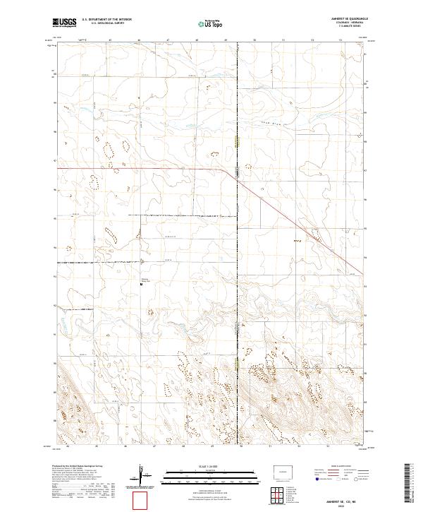 Amherst SE, CO-NE — USGS 7.5-minute topo (2022)