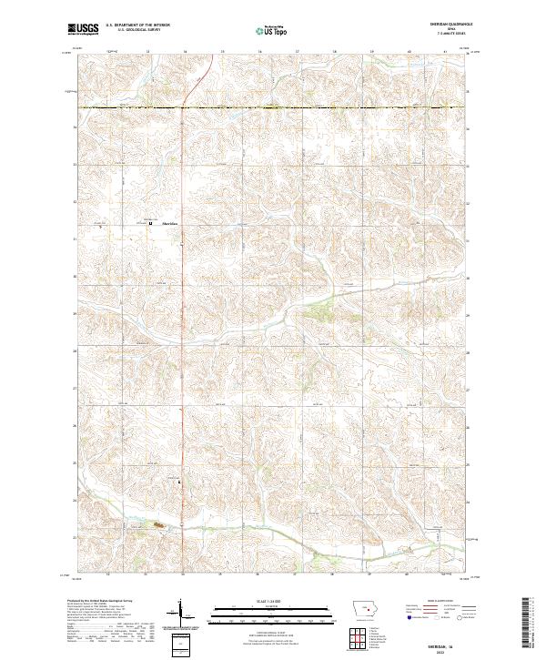 Sheridan, IA — USGS 7.5-minute topo (2022)