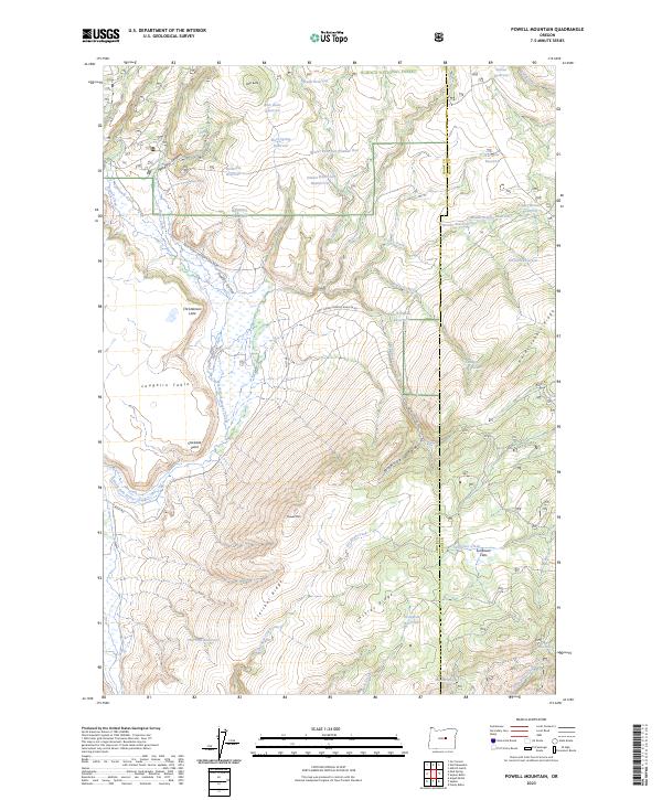 Powell Mountain, OR — USGS 7.5-minute topo (2023)