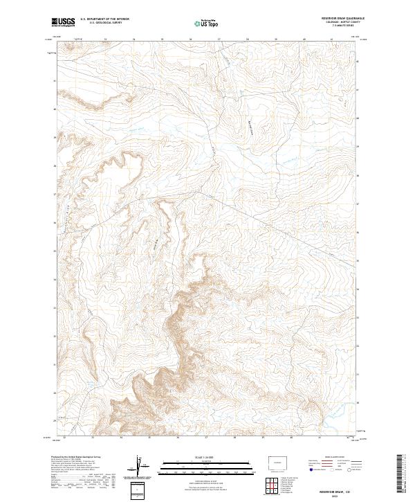 Reservoir Draw, CO — USGS 7.5-minute topo (2022)