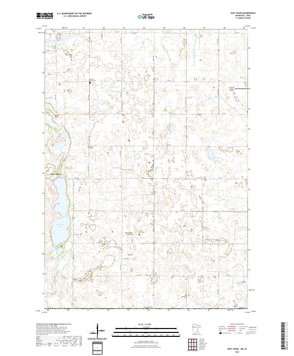 East Chain, MN-IA — USGS 7.5-minute topo (2022)