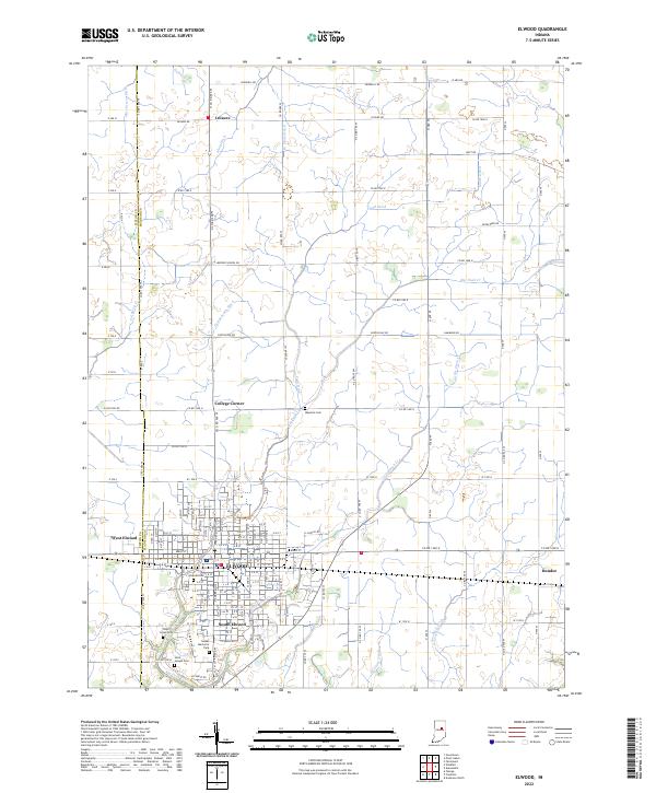 Elwood, IN — USGS 7.5-minute topo (2022)