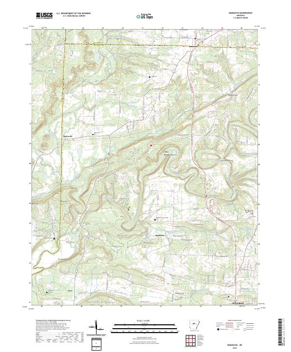 Damascus, AR — USGS 7.5-minute topo (2024)