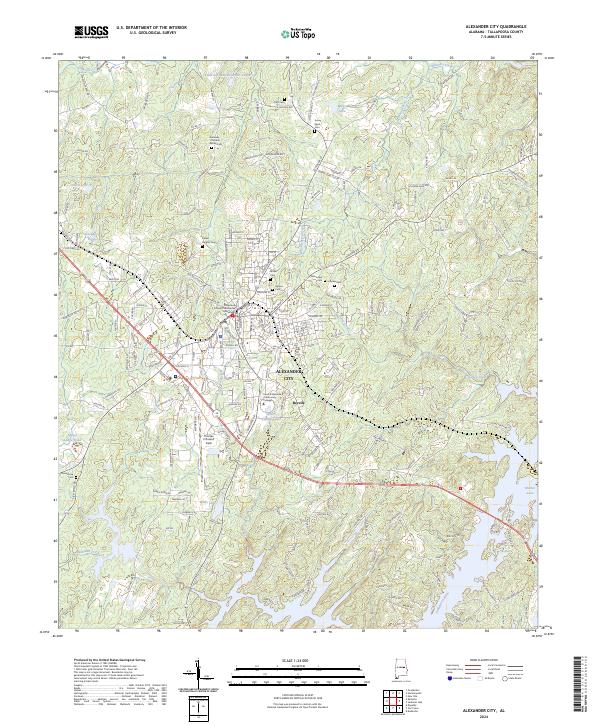 Alexander City, AL — USGS 7.5-minute topo (2024)