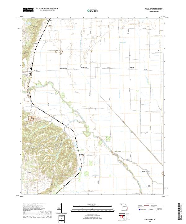 Clines Island, MO — USGS 7.5-minute topo (2021)