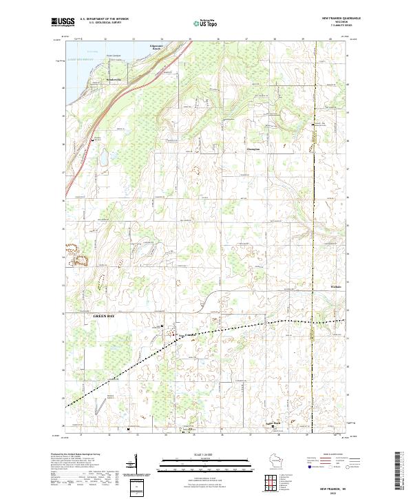 New Franken, WI — USGS 7.5-minute topo (2022)