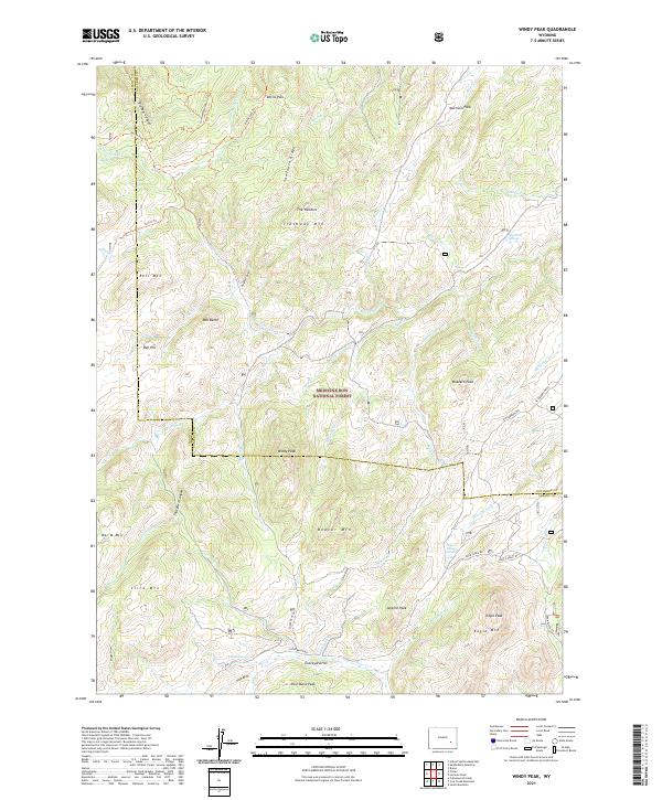 Windy Peak, WY — USGS 7.5-minute topo (2021)