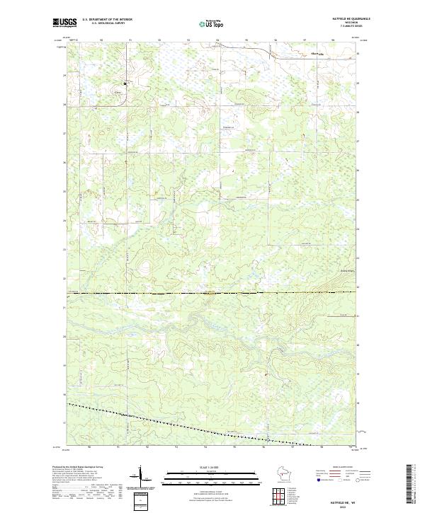 Hatfield NE, WI — USGS 7.5-minute topo (2022)