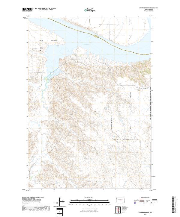 Lower Brule SW, SD — USGS 7.5-minute topo (2021)