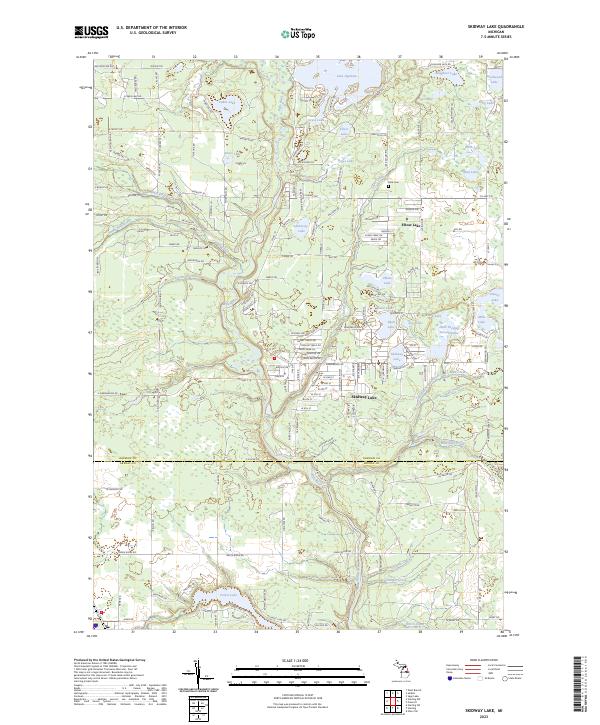 Skidway Lake, MI — USGS 7.5-minute topo (2023)