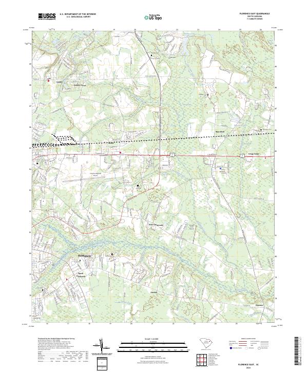 Florence East, SC — USGS 7.5-minute topo (2024)
